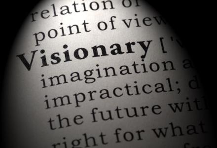 dictionary with word visionary highlighted